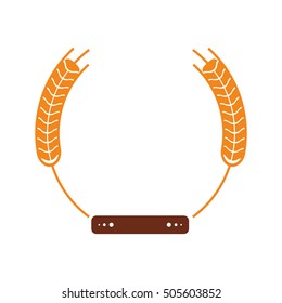 Isolated wheat ear with label design