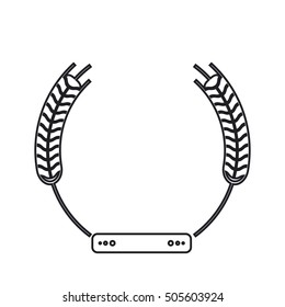 Isolated wheat ear with label design