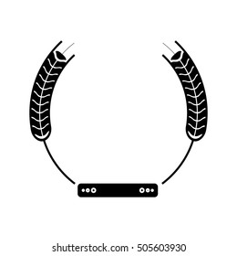 Isolated wheat ear with label design