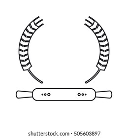 Isolated wheat ear with rolling pin design