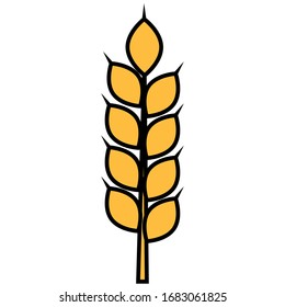 Isolated wheat icon over a white background - Vector