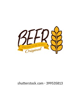 Isolated wheat icon and text on a white background