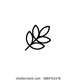 Isolated wheat icon vector outline black color.