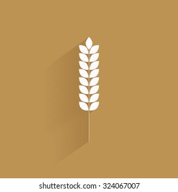 Isolated wheat silhouette on a brown background