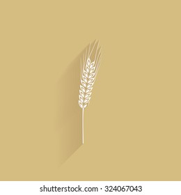 Isolated wheat silhouette on a brown background