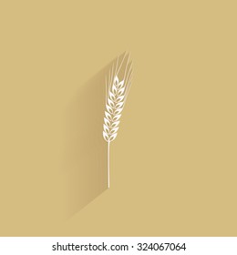 Isolated wheat silhouette on a brown background