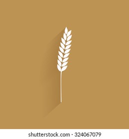 Isolated wheat silhouette on a brown background