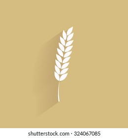 Isolated wheat silhouette on a brown background