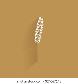 Isolated wheat silhouette on a brown background