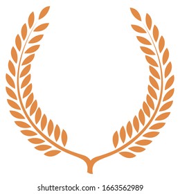 Isolated wheat wreath over a white background - VEctor