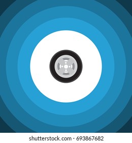 Isolated Wheel Flat Icon. Tire Vector Element Can Be Used For Tire, Wheel, Car Design Concept.