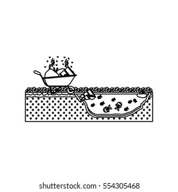Isolated wheelbarrow and pollution design