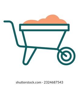 Flecha de ruedas aislada con icono del suelo Ilustración vectorial