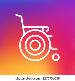 Isolated wheelchair icon line symbol on clean background. Vector stroller element in trendy style.