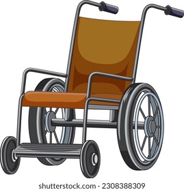 Isolated wheelchair simple cartoon illustration