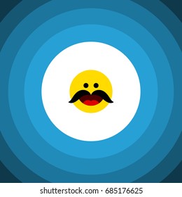 Isolated Whiskers Flat Icon. Cheerful Vector Element Can Be Used For Cheerful, Whiskers, Emoji Design Concept.