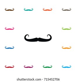 Isolated Whiskers Icon. Man Facial Vector Element Can Be Used For Whiskers, Man, Facial Design Concept.