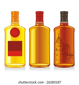 isolated whiskey bottles