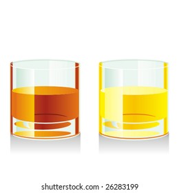 isolated whiskey glasses