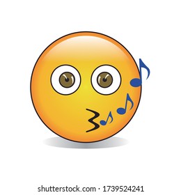 Isolated Whistling Emoji Vector Stock Vector (Royalty Free) 1739524241 ...