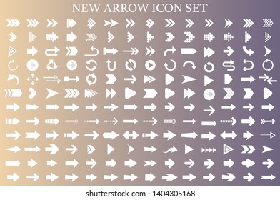 Isolated white arrow vector icons set. Arrows icon collection for web, mobile app. Arrow vector download icon set. Arrows vector curve flat collection. Application digital button illustration 