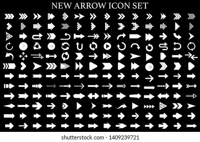 Isolated white arrow vector icons set. Arrows icon collection for web, mobile app. Arrow vector download icon set. Arrows vector curve flat collection. Application digital button illustration 