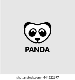 Panda Head Logo Cute Panda Character Stock Vector (Royalty Free ...