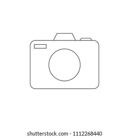 Isolated white camera Icon. Black and White icon vectot.