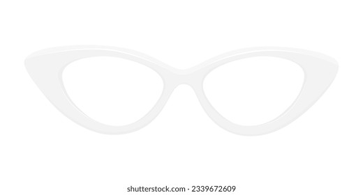 Isolated of white cat eye glasses frame.	