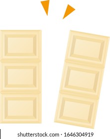 Isolated white chocolate illustration material.