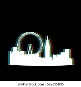 Isolated white cityscape of London, Vector illustration