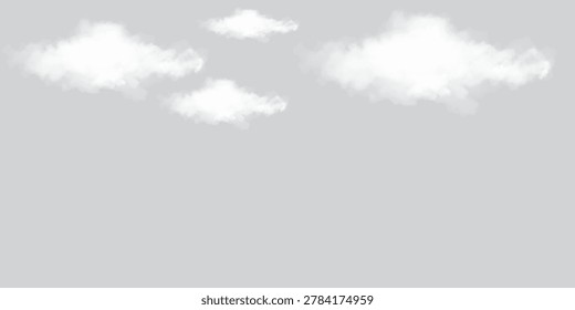 Isolated White Cloud on Gray Background — Soft Fog, Mist and Vapor Texture for Design