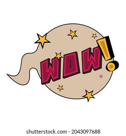 Isolated white comic expression with text