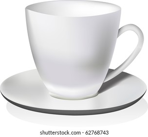 an isolated white cup, vector illustration