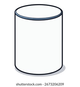 Ilustración de dibujo de elemento de Diseño gráfico de forma de cilindro blanco aislado Forma de Clipart de geometría simple, maqueta de embalaje