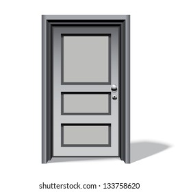 Isolated white door