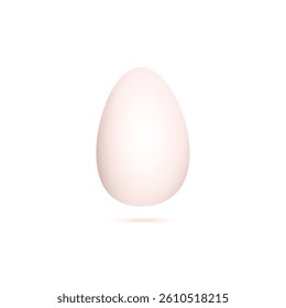 Isolated white egg on a white square background. Happy Easter. Colorful holiday flat vector illustration.