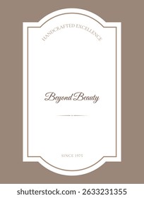 Etiqueta branca elegante isolada em estilo minimalista com texto. Bom para cosméticos, perfumaria, produtos de beleza e spa, artigos de casa e decoração, produtos de bem-estar