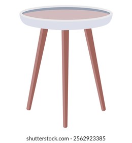 Isolated white end table in flat style. Vector illustration