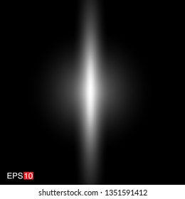 isolated white lens flare, moon flare, flare on the black background. Vector Illustration