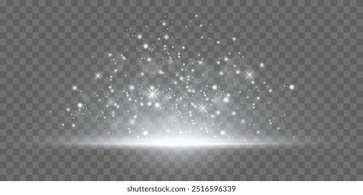 Isolated white light glow effect.Special lens flare effect.Vector sparkles.