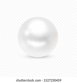 Isolated white luxury pearl. Decoration element for vector illustration