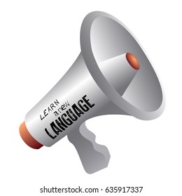 Isolated white megaphone on a white background, Vector illustration