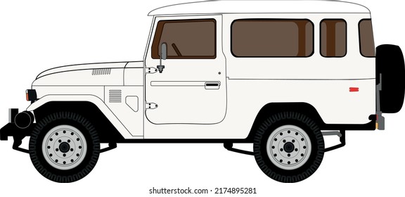 Isolated White Off Road Car Vector Illustration