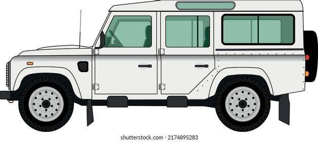 Isolated White Off Road Car Vector Illustration