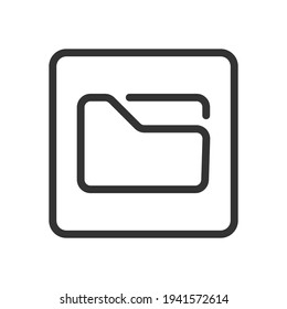 isolated in white. outline icon. folder icon