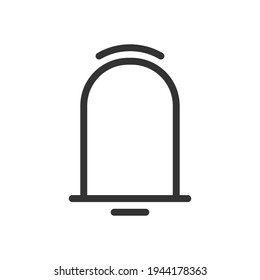 aislado en blanco. icono de esquema. Icono de notificación