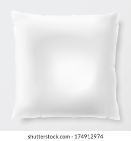 Isolated White Pillow With Shadow. Vector Illustration.