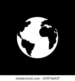 Isolated White Planet Earth Icon On Stock Vector (Royalty Free ...