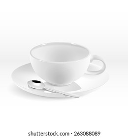 Isolated white porcelain rotund cup for coffee